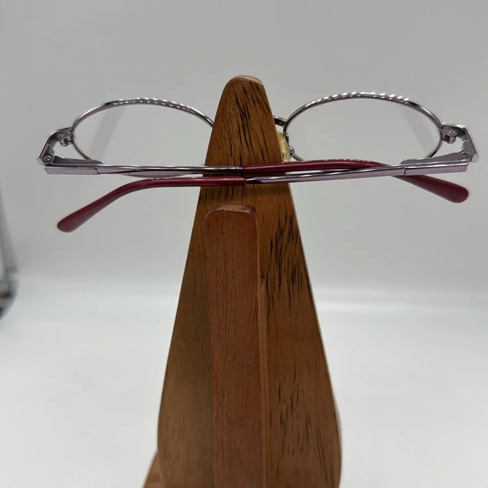 Kids Silver Metal Eyeglasses Frame Spring Arms Pink Endpieces